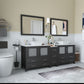 Vanity Art VA3136-84E 84 Inch Double Sink Bathroom Vanity in Espresso with Marble Countertop - Vanity Art VA3136-84E