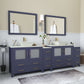 Vanity Art VA3136-96B 96 Inch Double Sink Bathroom Vanity in Blue with Marble Countertop - Vanity Art VA3136-96B