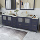 Vanity Art VA3136-96B 96 Inch Double Sink Bathroom Vanity in Blue with Marble Countertop - Vanity Art VA3136-96B