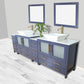 Vanity Art VA3136-96B 96 Inch Double Sink Bathroom Vanity in Blue with Marble Countertop - Vanity Art VA3136-96B