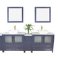 Vanity Art VA3136-96B 96 Inch Double Sink Bathroom Vanity in Blue with Marble Countertop - Vanity Art VA3136-96B