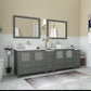 Vanity Art VA3136-96G 96 Inch Double Sink Bathroom Vanity in Gray with Marble Countertop - Vanity Art VA3136-96G