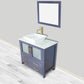 Vanity Art VA3136B 36 Inch Single Sink Bathroom Vanity in Blue with Marble Countertop - Vanity Art VA3136B