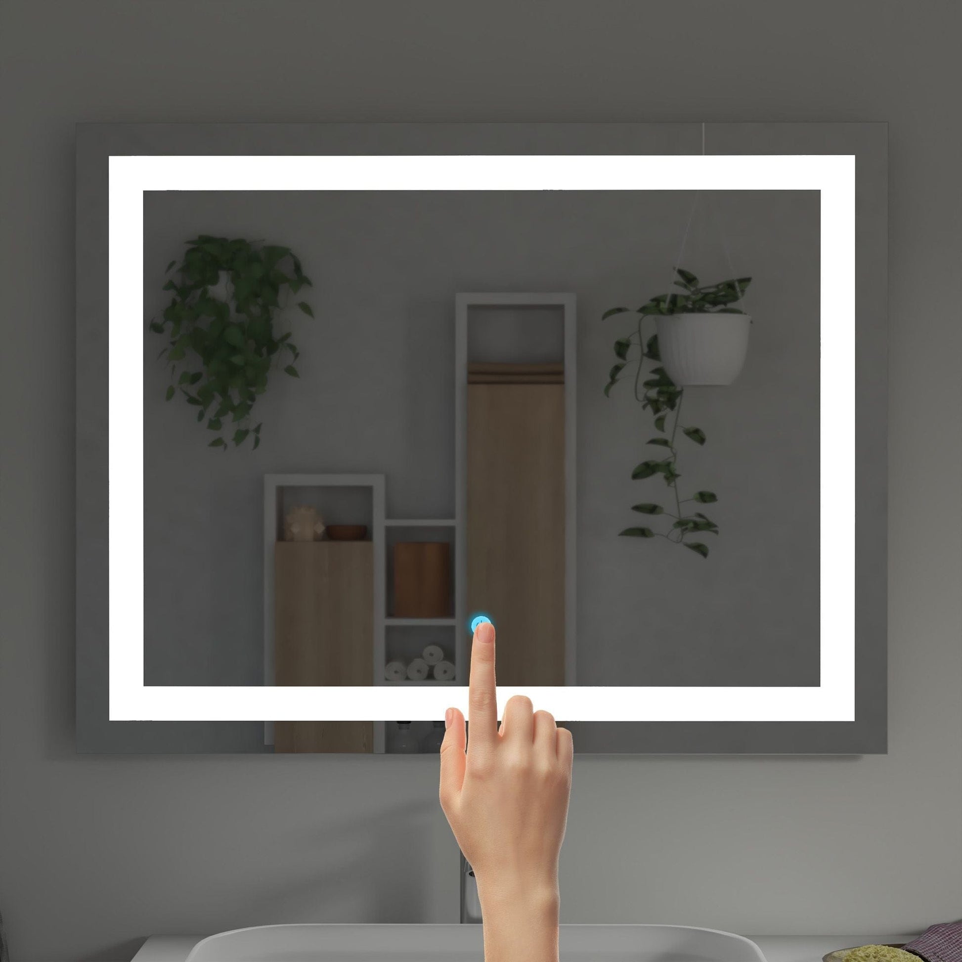 Vanity Art VA34-36 Rectangular 35.5 Inch x 23.5 Inch LED Bathroom Mirror with Touch Sensor - Vanity Art VA34-36