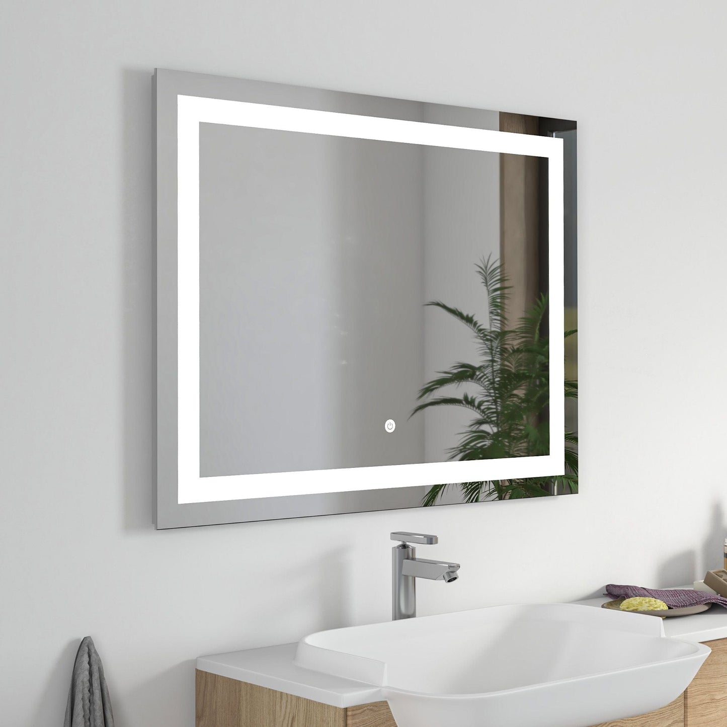 Vanity Art VA34 Rectangular 39.5 Inch x 23.5 Inch LED Bathroom Mirror with Touch Sensor - Vanity Art VA34