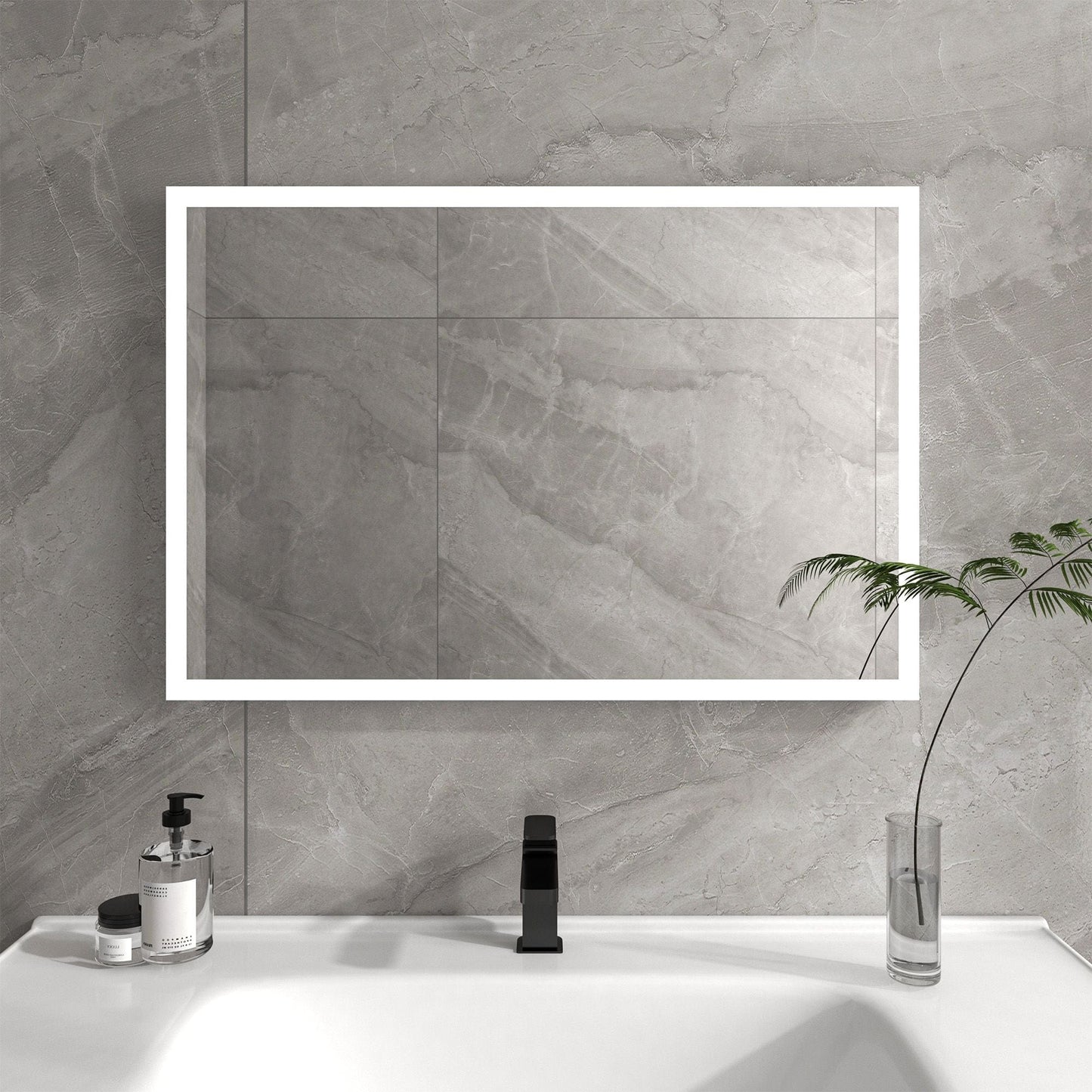 Vanity Art VA3D-36 Rectangular 36 Inch x 27.5 Inch LED Bathroom Mirror with Touch Sensor - Vanity Art VA3D-36