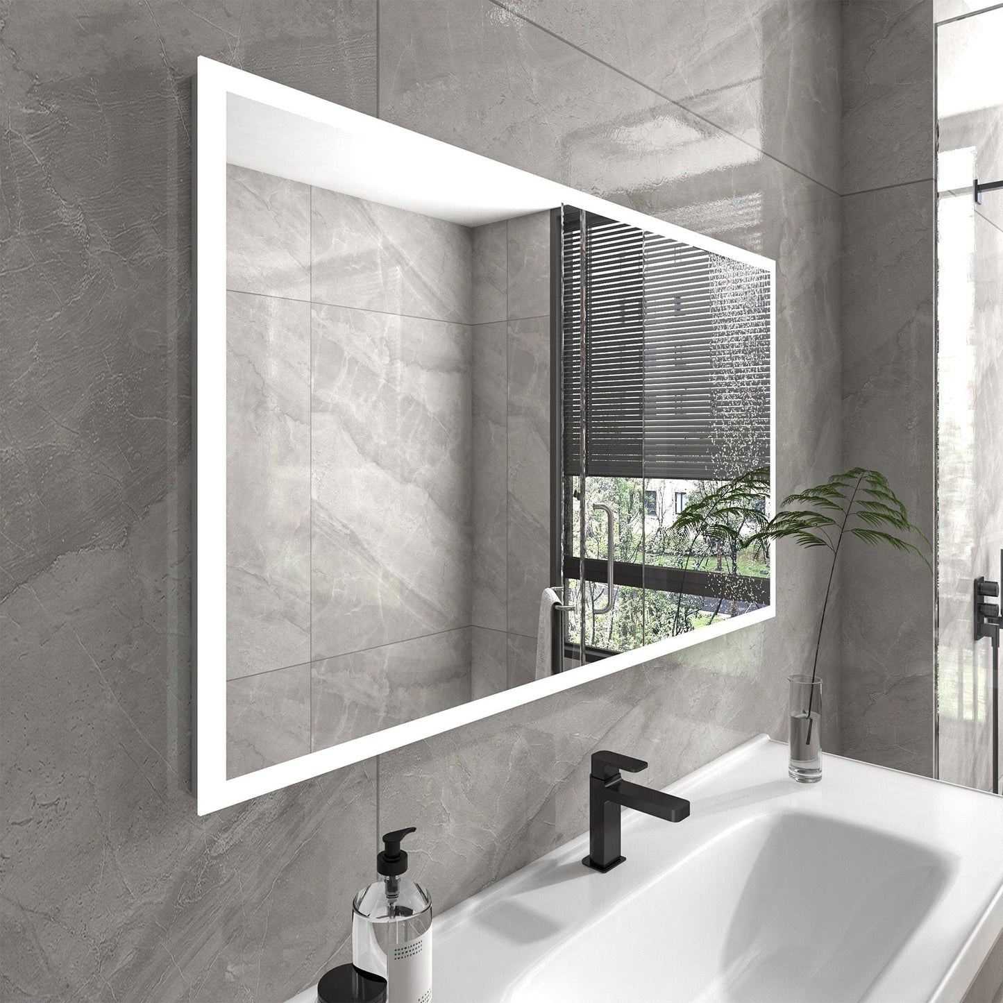 Vanity Art VA3D-60 Rectangular 60 Inch x 27.5 Inch LED Bathroom Mirror with Touch Sensor - Vanity Art VA3D-60