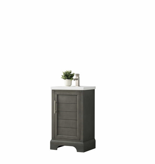 Vanity Art VA5020-SG 20 Inch Single Sink Bathroom Vanity in Gray with Ceramic Sink and Countertop - Vanity Art VA5020-SG