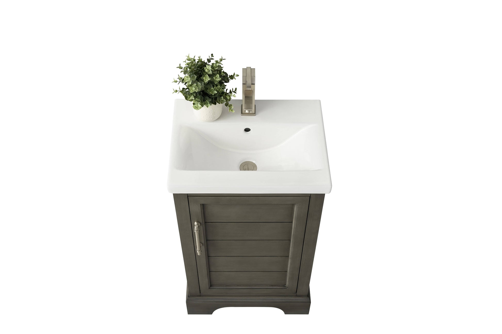 Vanity Art VA5020-SG 20 Inch Single Sink Bathroom Vanity in Gray with Ceramic Sink and Countertop - Vanity Art VA5020-SG