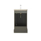 Vanity Art VA5020-SG 20 Inch Single Sink Bathroom Vanity in Gray with Ceramic Sink and Countertop - Vanity Art VA5020-SG