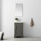 Vanity Art VA5020-SG 20 Inch Single Sink Bathroom Vanity in Gray with Ceramic Sink and Countertop - Vanity Art VA5020-SG