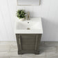 Vanity Art VA5020-SG 20 Inch Single Sink Bathroom Vanity in Gray with Ceramic Sink and Countertop - Vanity Art VA5020-SG