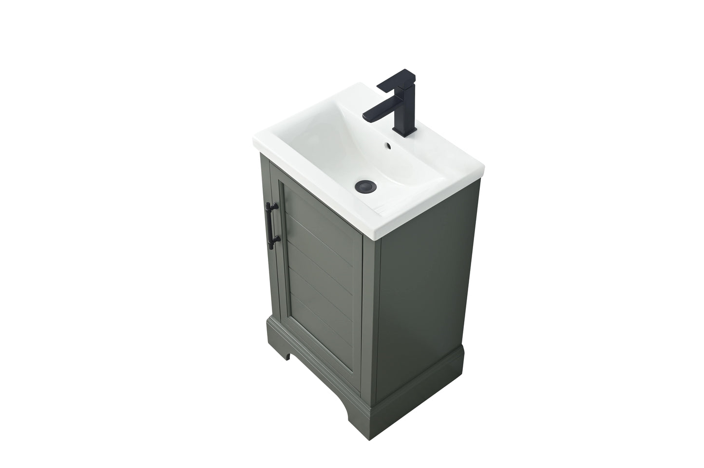 Vanity Art VA5020-VG 20 Inch Single Sink Bathroom Vanity in Vintage Green with Ceramic Sink and Countertop - Vanity Art VA5020-VG