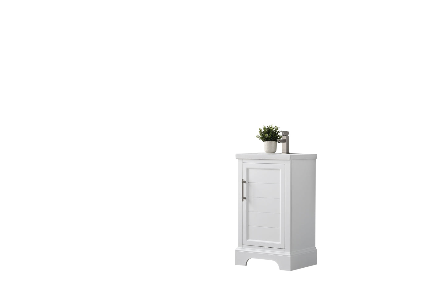 Vanity Art VA5020-W 20 Inch Single Sink Bathroom Vanity in White with Ceramic Sink and Countertop - Vanity Art VA5020-W