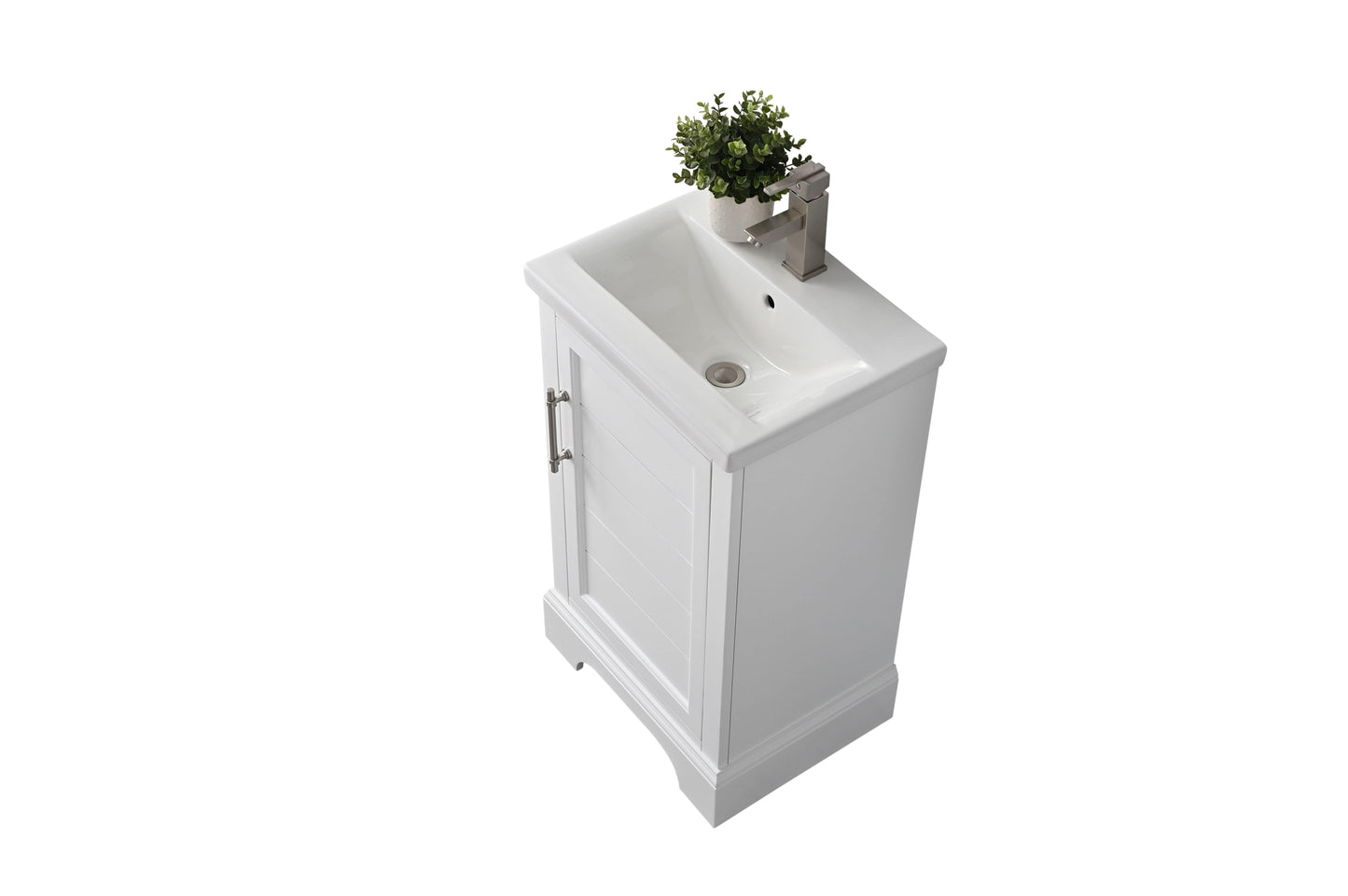 Vanity Art VA5020-W 20 Inch Single Sink Bathroom Vanity in White with Ceramic Sink and Countertop - Vanity Art VA5020-W