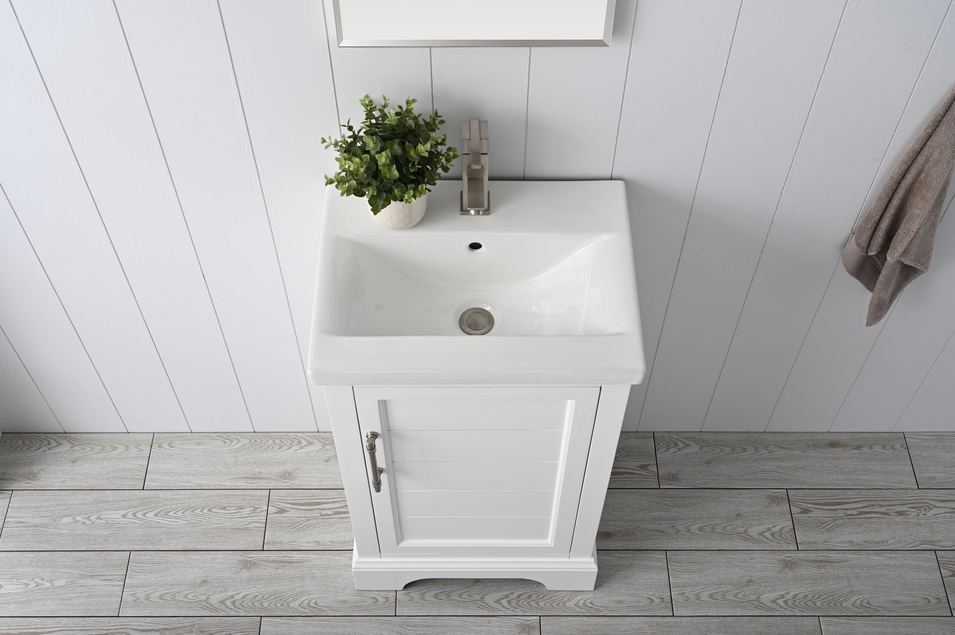 Vanity Art VA5020-W 20 Inch Single Sink Bathroom Vanity in White with Ceramic Sink and Countertop - Vanity Art VA5020-W