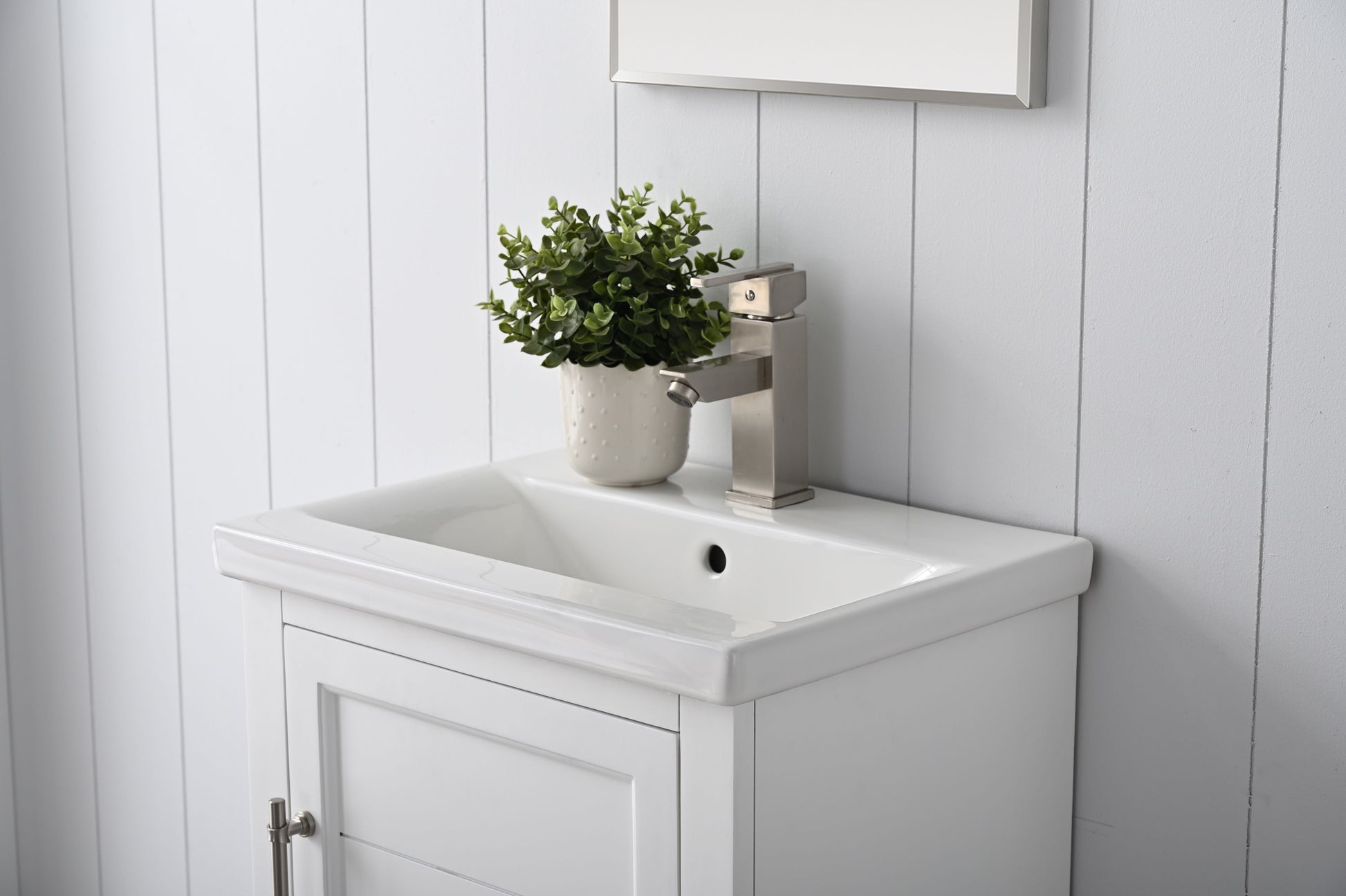 Vanity Art VA5020-W 20 Inch Single Sink Bathroom Vanity in White with Ceramic Sink and Countertop - Vanity Art VA5020-W