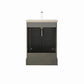 Vanity Art VA5024-SG 24 Inch Single Sink Bathroom Vanity in Gray with Ceramic Sink and Countertop - Vanity Art VA5024-SG