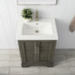 Vanity Art VA5024-SG 24 Inch Single Sink Bathroom Vanity in Gray with Ceramic Sink and Countertop - Vanity Art VA5024-SG