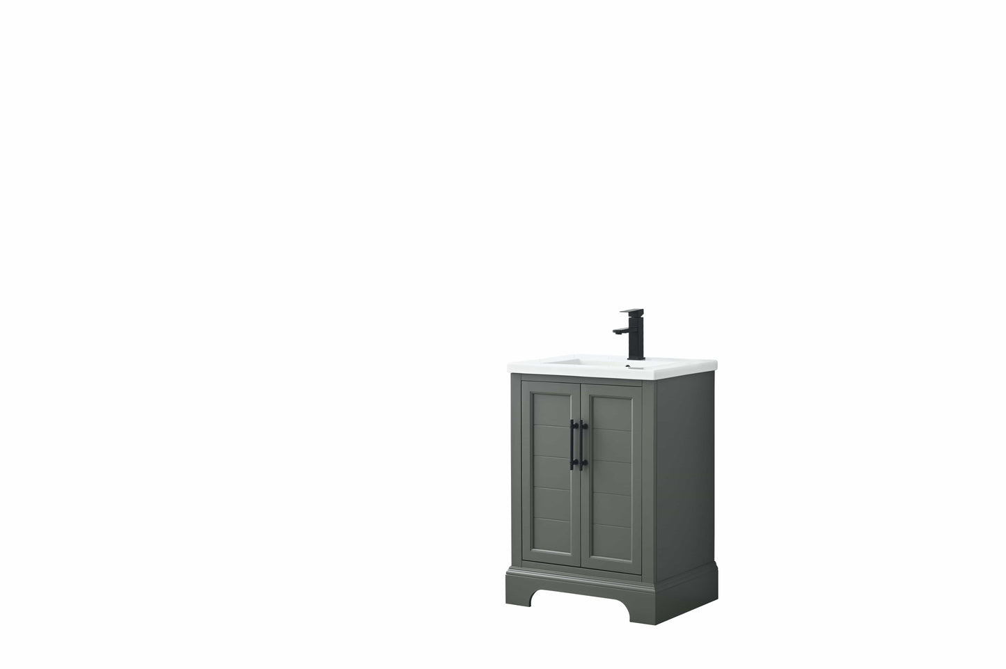 Vanity Art VA5024-VG 24 Inch Single Sink Bathroom Vanity in Vintage Green with Ceramic Sink and Countertop - Vanity Art VA5024-VG