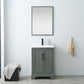 Vanity Art VA5024-VG 24 Inch Single Sink Bathroom Vanity in Vintage Green with Ceramic Sink and Countertop - Vanity Art VA5024-VG