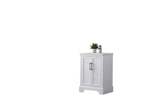 Vanity Art VA5024-W 24 Inch Single Sink Bathroom Vanity in White with Ceramic Sink and Countertop - Vanity Art VA5024-W