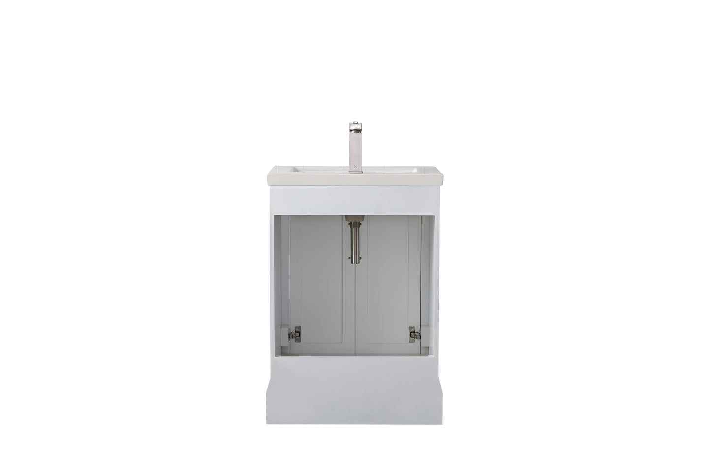 Vanity Art VA5024-W 24 Inch Single Sink Bathroom Vanity in White with Ceramic Sink and Countertop - Vanity Art VA5024-W