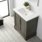 Vanity Art VA5030-SG 30 Inch Single Sink Bathroom Vanity in Gray with Ceramic Sink and Countertop - Vanity Art VA5030-SG