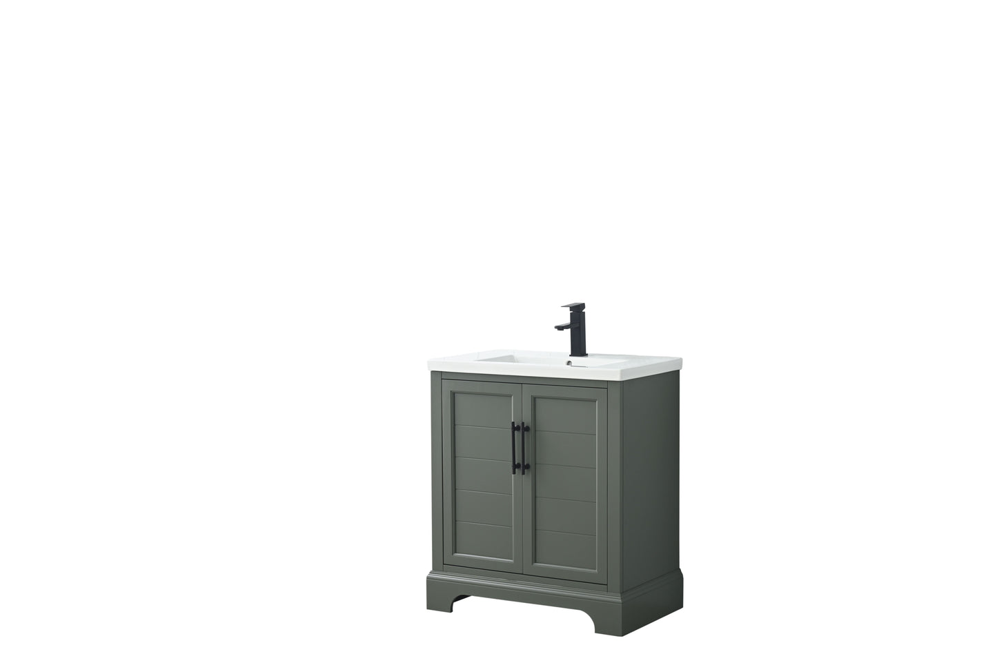 Vanity Art VA5030-VG 30 Inch Single Sink Bathroom Vanity in Vintage Green with Ceramic Sink and Countertop - Vanity Art VA5030-VG