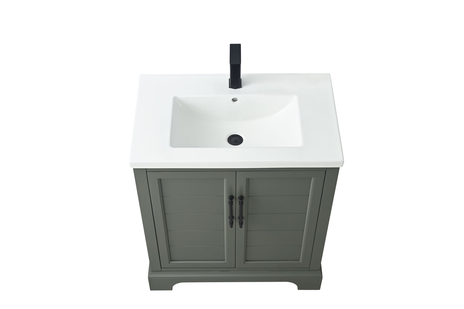 Vanity Art VA5030-VG 30 Inch Single Sink Bathroom Vanity in Vintage Green with Ceramic Sink and Countertop - Vanity Art VA5030-VG