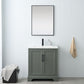 Vanity Art VA5030-VG 30 Inch Single Sink Bathroom Vanity in Vintage Green with Ceramic Sink and Countertop - Vanity Art VA5030-VG