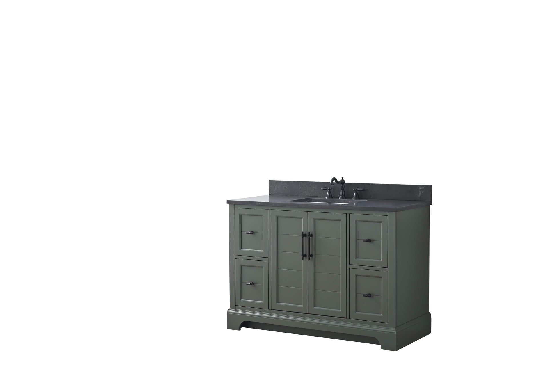 Vanity Art VA5048-VG 48 Inch Single Sink Bathroom Vanity in Vintage Green with Marble Countertop & Backsplash - Vanity Art VA5048-VG