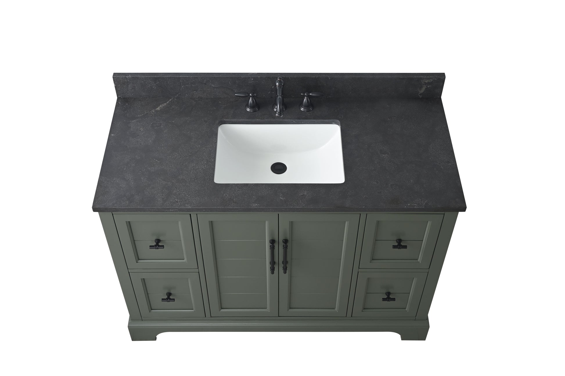 Vanity Art VA5048-VG 48 Inch Single Sink Bathroom Vanity in Vintage Green with Marble Countertop & Backsplash - Vanity Art VA5048-VG