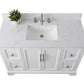 Vanity Art VA5048-W 48 Inch Single Sink Bathroom Vanity in White with Marble Countertop & Backsplash - Vanity Art VA5048-W