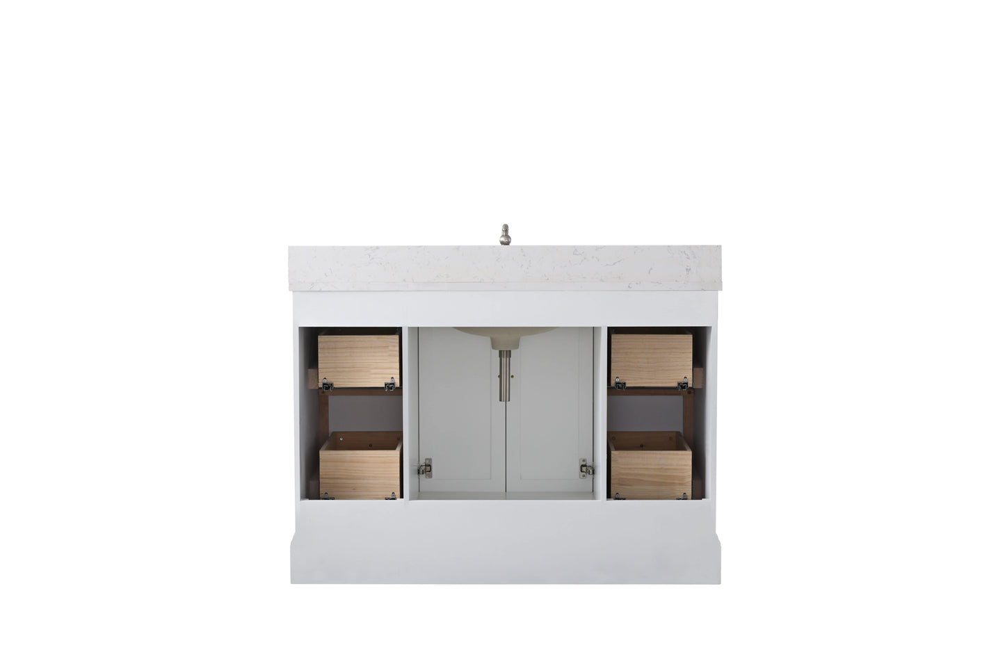 Vanity Art VA5048-W 48 Inch Single Sink Bathroom Vanity in White with Marble Countertop & Backsplash - Vanity Art VA5048-W