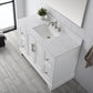 Vanity Art VA5048-W 48 Inch Single Sink Bathroom Vanity in White with Marble Countertop & Backsplash - Vanity Art VA5048-W