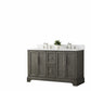 Vanity Art VA5054-SG 54 Inch Double Sink Bathroom Vanity in Gray with Marble Countertop & Backsplash - Vanity Art VA5054-SG