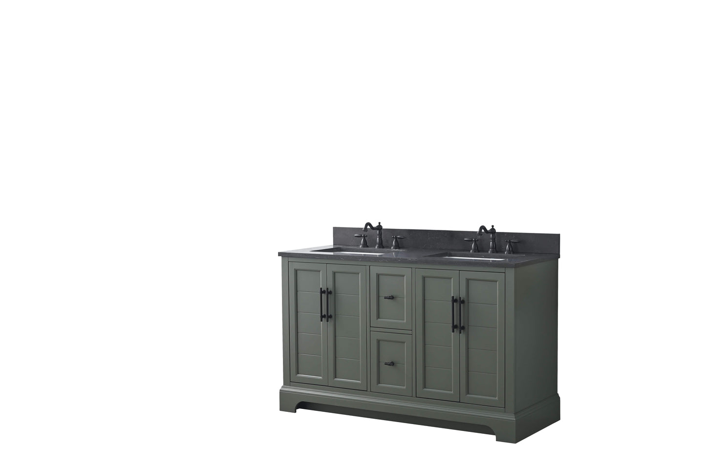 Vanity Art VA5054-VG 54 Inch Double Sink Bathroom Vanity in Vintage Green with Marble Countertop & Backsplash - Vanity Art VA5054-VG