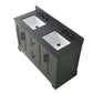 Vanity Art VA5054-VG 54 Inch Double Sink Bathroom Vanity in Vintage Green with Marble Countertop & Backsplash - Vanity Art VA5054-VG