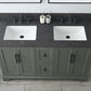 Vanity Art VA5054-VG 54 Inch Double Sink Bathroom Vanity in Vintage Green with Marble Countertop & Backsplash - Vanity Art VA5054-VG