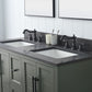 Vanity Art VA5054-VG 54 Inch Double Sink Bathroom Vanity in Vintage Green with Marble Countertop & Backsplash - Vanity Art VA5054-VG