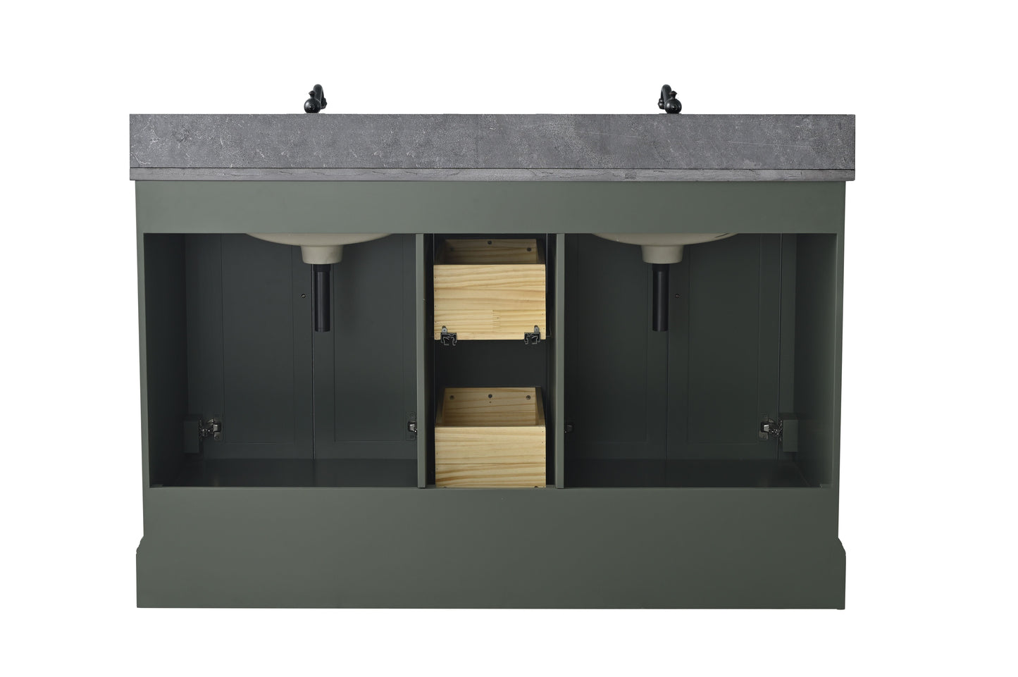 Vanity Art VA5054-VG 54 Inch Double Sink Bathroom Vanity in Vintage Green with Marble Countertop & Backsplash - Vanity Art VA5054-VG