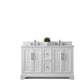 Vanity Art VA5054-W 54 Inch Double Sink Bathroom Vanity in White with Marble Countertop & Backsplash - Vanity Art VA5054-W