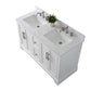 Vanity Art VA5054-W 54 Inch Double Sink Bathroom Vanity in White with Marble Countertop & Backsplash - Vanity Art VA5054-W