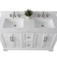 Vanity Art VA5054-W 54 Inch Double Sink Bathroom Vanity in White with Marble Countertop & Backsplash - Vanity Art VA5054-W