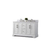 Vanity Art VA5054-W 54 Inch Double Sink Bathroom Vanity in White with Marble Countertop & Backsplash - Vanity Art VA5054-W