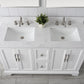 Vanity Art VA5054-W 54 Inch Double Sink Bathroom Vanity in White with Marble Countertop & Backsplash - Vanity Art VA5054-W