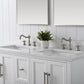 Vanity Art VA5054-W 54 Inch Double Sink Bathroom Vanity in White with Marble Countertop & Backsplash - Vanity Art VA5054-W