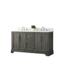 Vanity Art VA5060-DSG 60 Inch Double Sink Bathroom Vanity in Gray with Marble Countertop & Backsplash - Vanity Art VA5060-DSG