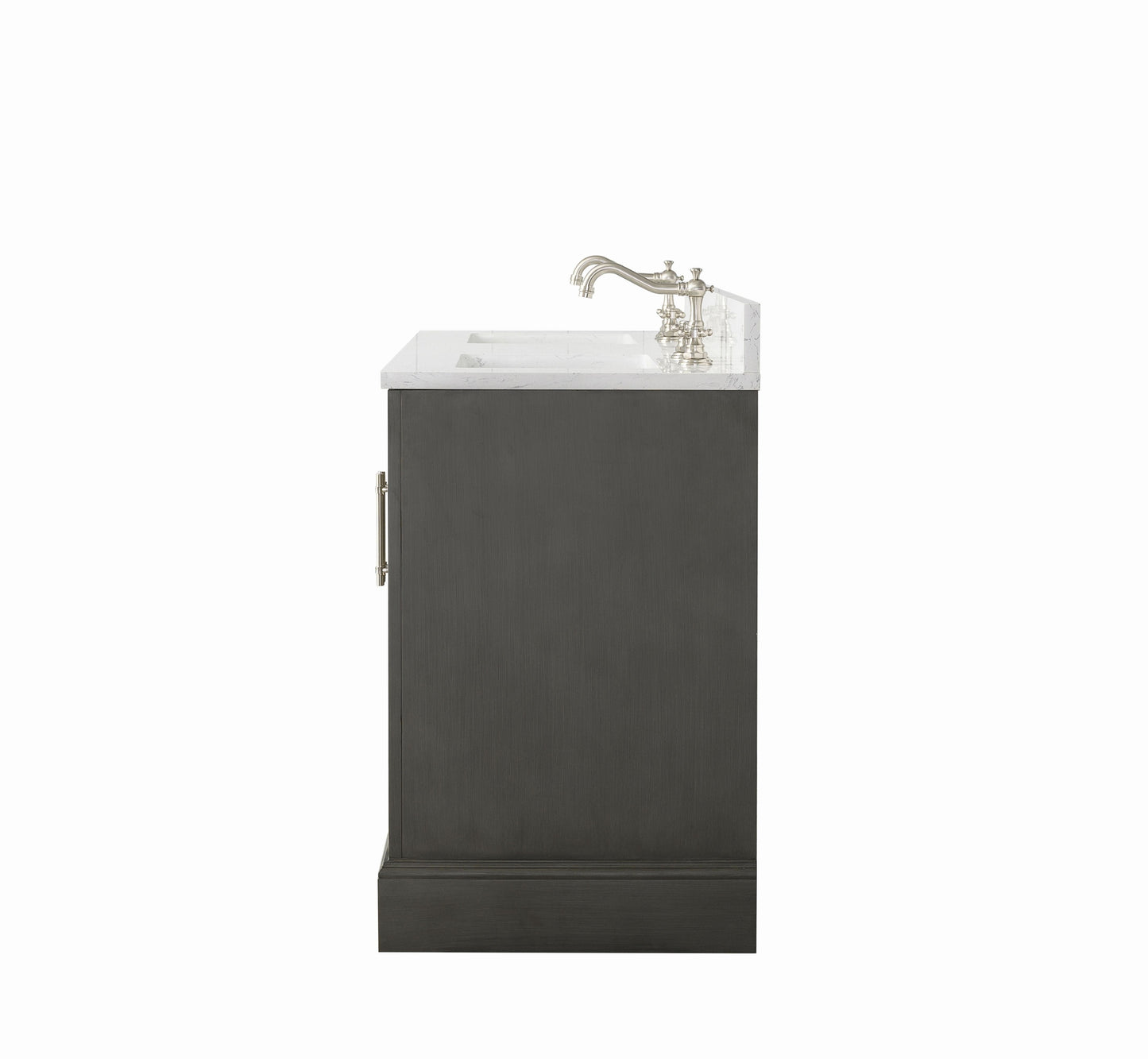 Vanity Art VA5060-DSG 60 Inch Double Sink Bathroom Vanity in Gray with Marble Countertop & Backsplash - Vanity Art VA5060-DSG